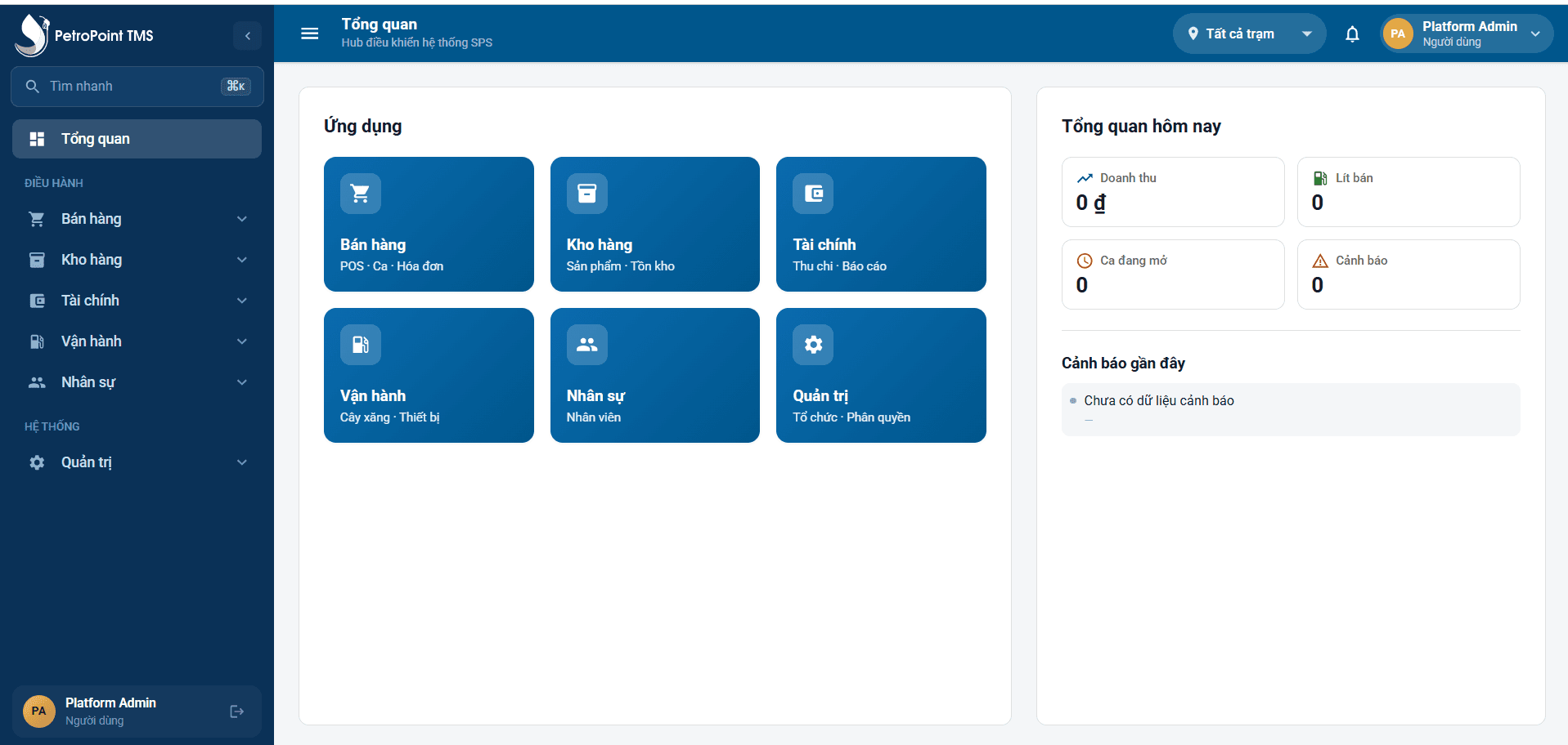 PetroPoint Portal — Trung tâm điều hành chuỗi cửa hàng